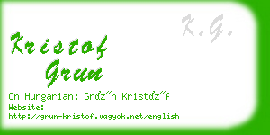 kristof grun business card